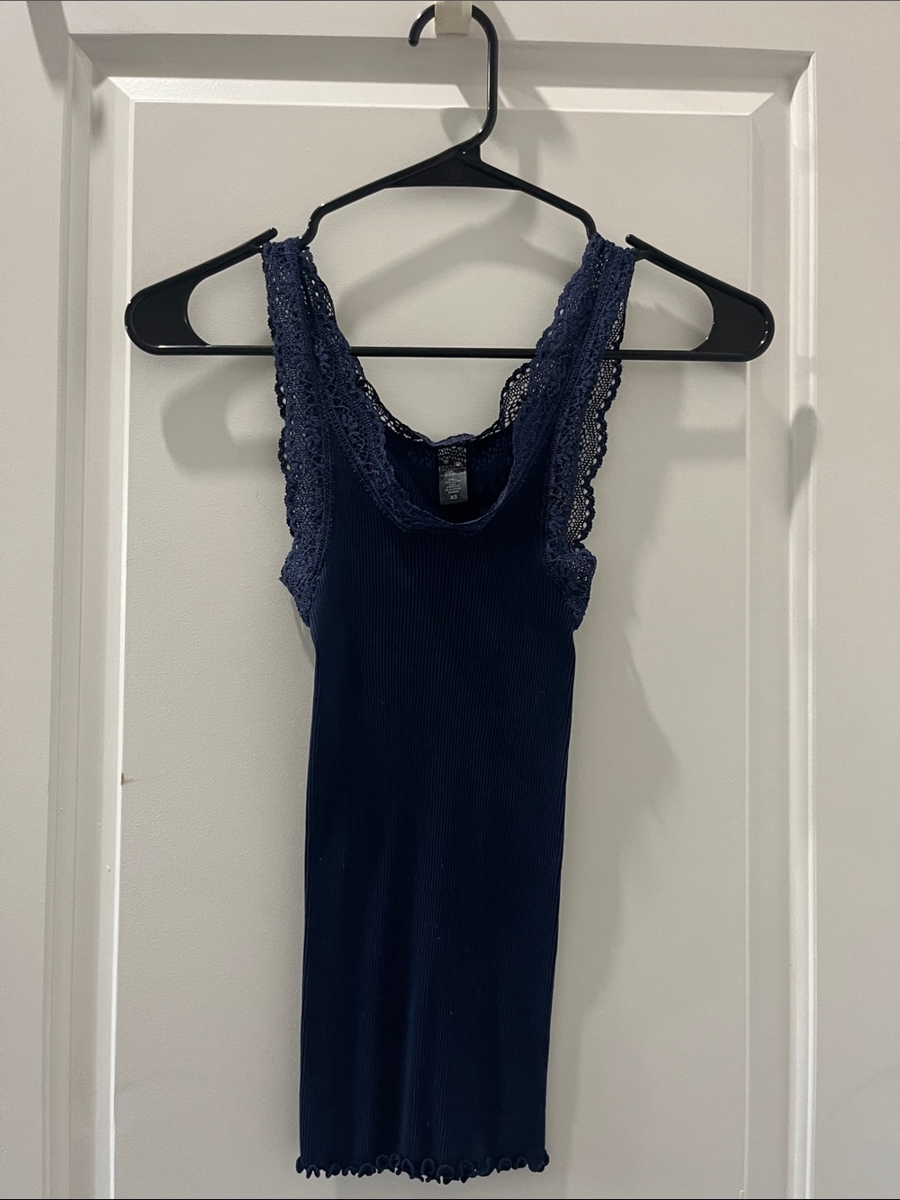 Banana Republic Navy Lace-Trim Tank Top